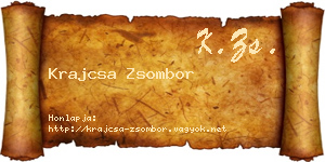 Krajcsa Zsombor névjegykártya